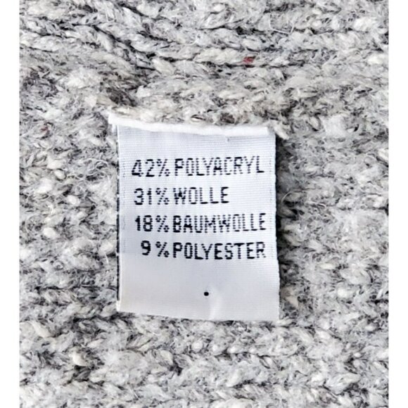 VTG Knit Sweater Vest Embroidered Flowers Gray Country Blue Wool Blend Womens M - Picture 8 of 11